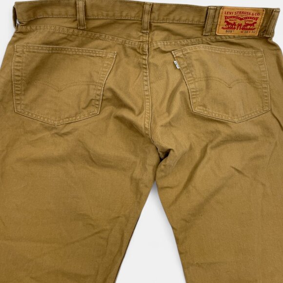 Levi's 505 Men's Denim Jeans Size 38x32 Regular Fit Straight Leg Khaki Brown Tan - Picture 4 of 13